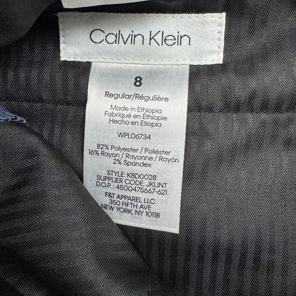 Calvin Klein Dress Pants Boys 8 Slim Fit Flat Front Stretch Navy Blue Casual NWT - Picture 6 of 11
